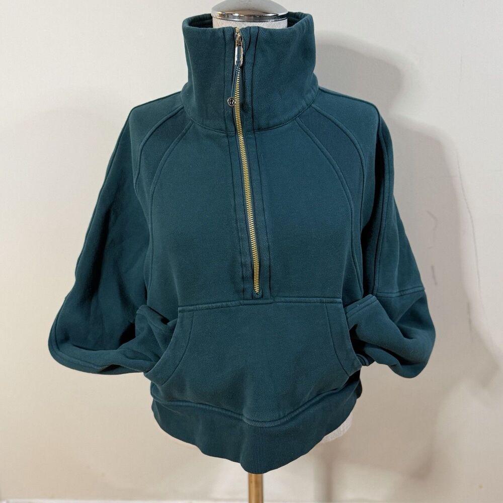 Lululemon Scuba Oversized Funnel Neck Half Zip Storm Teal XS/S GUC Athleisure
